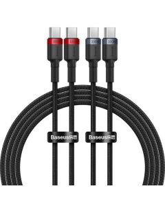BASEUS cable Type C to Type C PD 5A 100W Cafule 2 pcs 2 m black red and black gray
