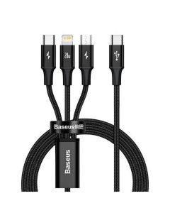BASEUS cable 3in1 Typ C to Micro USB / Lightning / Type C 20W CAMLT-SC01 1 5 m black