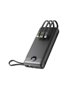VEGER powerbank 20 000 mAh with built-in cables Micro USB / Type C / Lightning C20 (W2047) black