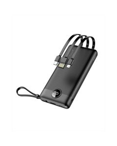 VEGER powerbank 10 000 mAh with built-in cables Micro USB / Type C / Lightning C10 (W1116) black