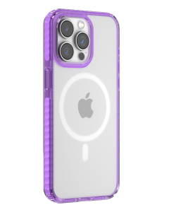 Devia Guardian series magnetic shockproof case for Iphone 15 Plus - clear + purple